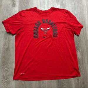 Nike Red Chicago Bulls Basketball Tee with Logo